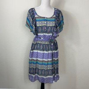 Boho Colorful Ruffle Accent Dress